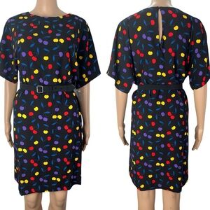 New ModCloth Retro Style Black Cherry Print Shift Dress